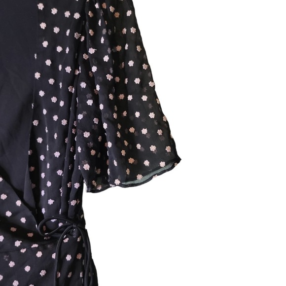 Alice + Olivia Dress Sz 6 Poka Dot Black and White Regency Core Wrap sexy - Picture 4 of 7